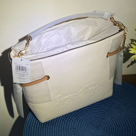 **SOLD**  COACH LEATHER ANDY TOTE/CROSSBODY IN GORGEOUS CHALK MULTI - NWT! - Picture 6 of 8